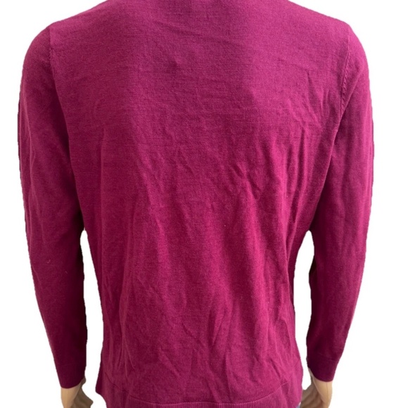 Katherine Barclay 100% Merino Extra Fine Wool Crewneck Sweater Raspberry Brown - Picture 2 of 7